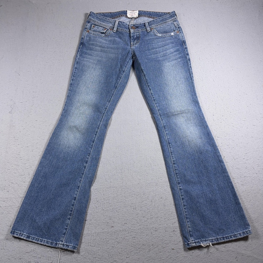 Vintage American Eagle Jeans Women 6 Blue Super Low Rise Bootcut Med‎ Wash Y2K